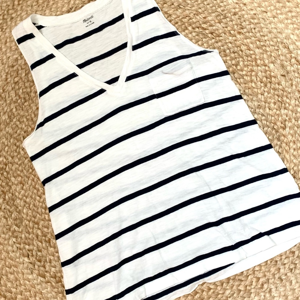 Madewell Navy/White Tank, Size M
